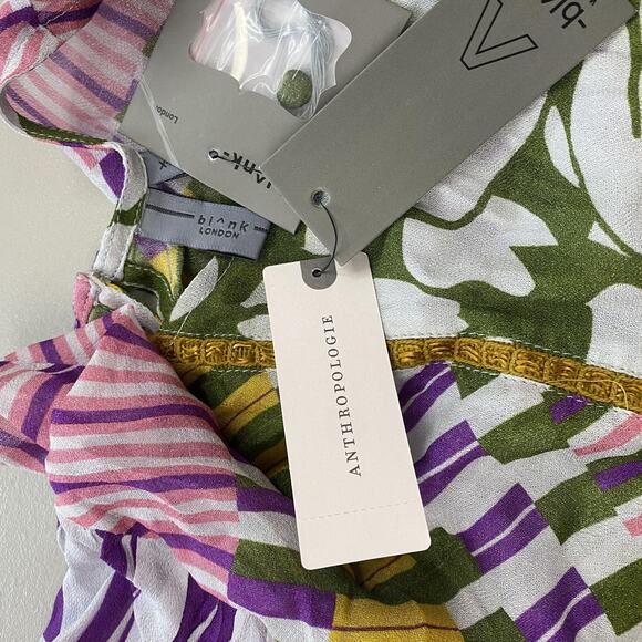 Blank London Top Womens XL Retro Floral Mod Balloon Sleeve Boho Anthropologie - Picture 13 of 14